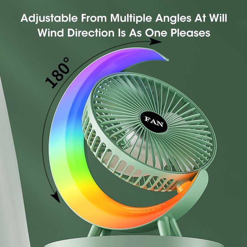 Multicolor Desk Fan With LED Lights